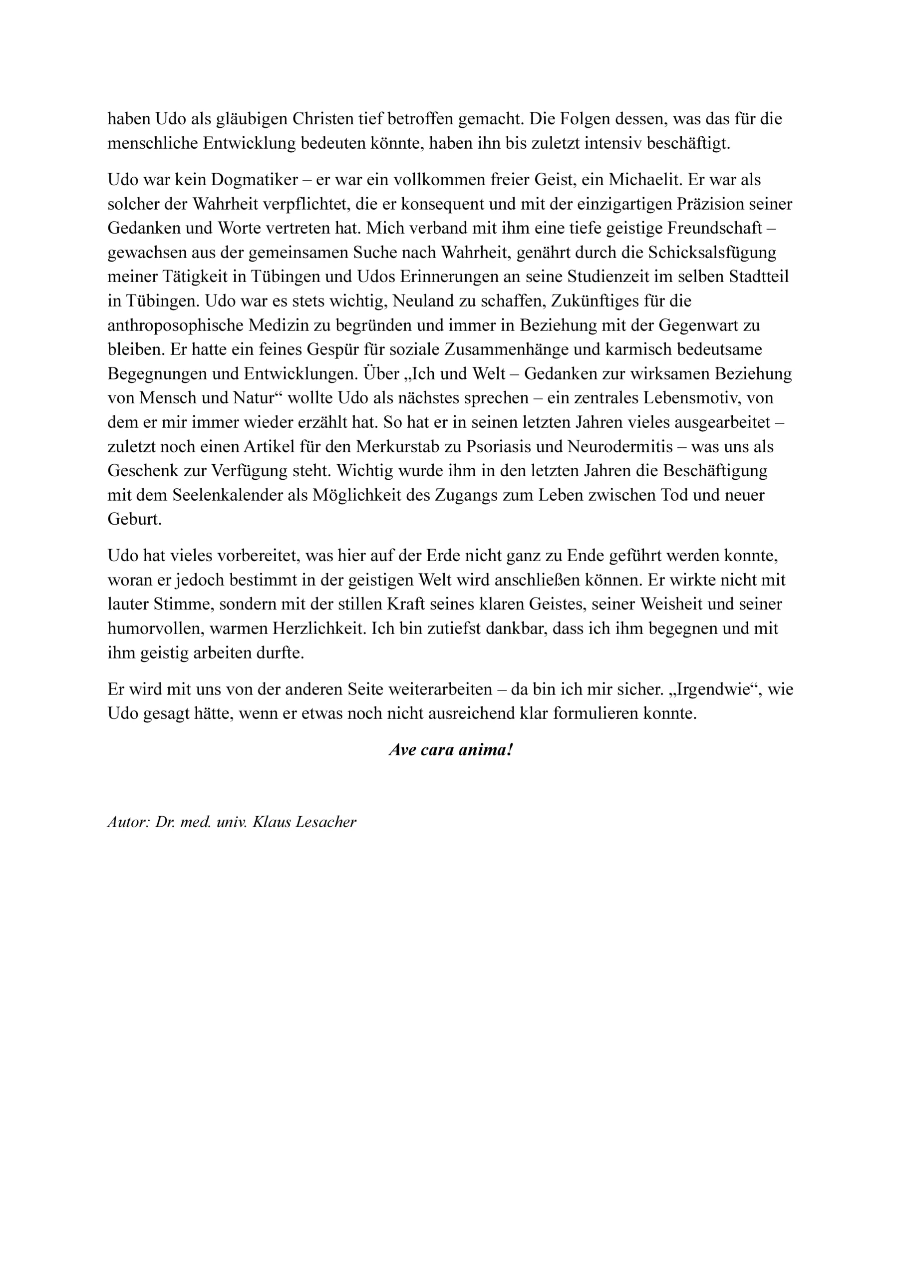 Nachruf Dr. med. Udo Kamentz – Seite 2